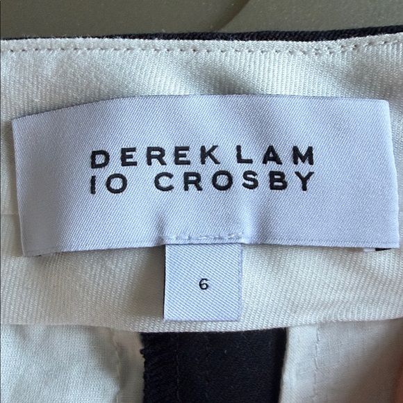 DEREK LAM 10 CROSBY Front Slit Crop Pants Black Size 6 Women’s - Picture 13 of 16